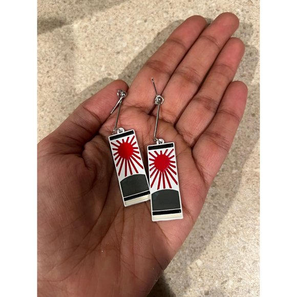 Anime earrings hanafuda Japanese earrings cosplay earrings sun ray earring - Picture 3 of 7